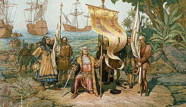 Krištof Kolumbus po přijezdu na ostrov La Gomera - Kanárské ostrovy