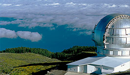 Astronomická observatoř na vrcholu Roque de los Muchachos - La Palma - Kanárské ostrovy