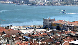 Pohled na Lisabon a záliv - Portugalsko