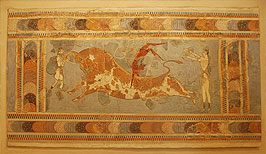 Býčí freska v archeologickém muzeu v Heraklionu - Kréta