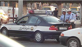 Všudypřítomná police v Tunisku kontrolující pořádek