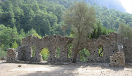 Antické ruiny v národním parku Olympos - Turecko